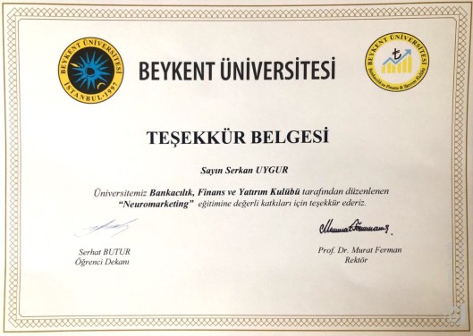 Serkan UYGUR Beykent Üniversitesine Teşekkür Ederim.
