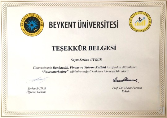 Serkan UYGUR Beykent Üniversitesine Teşekkür Ederim.